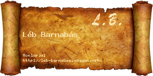Léb Barnabás névjegykártya